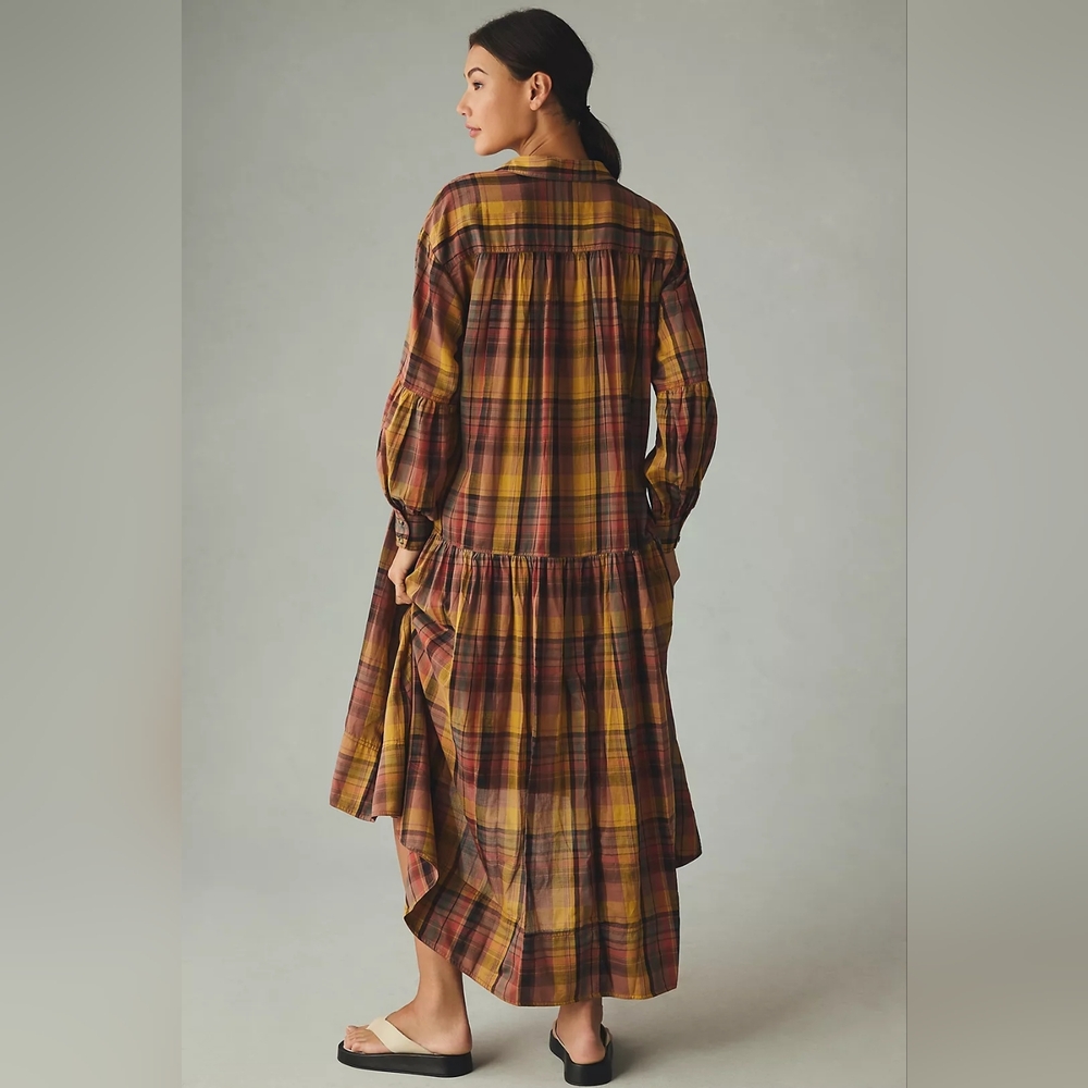 Anthropologie Pilcro Long-Sleeve Tiered High-Low Dress - Picture 2 of 7